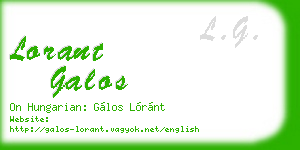 lorant galos business card